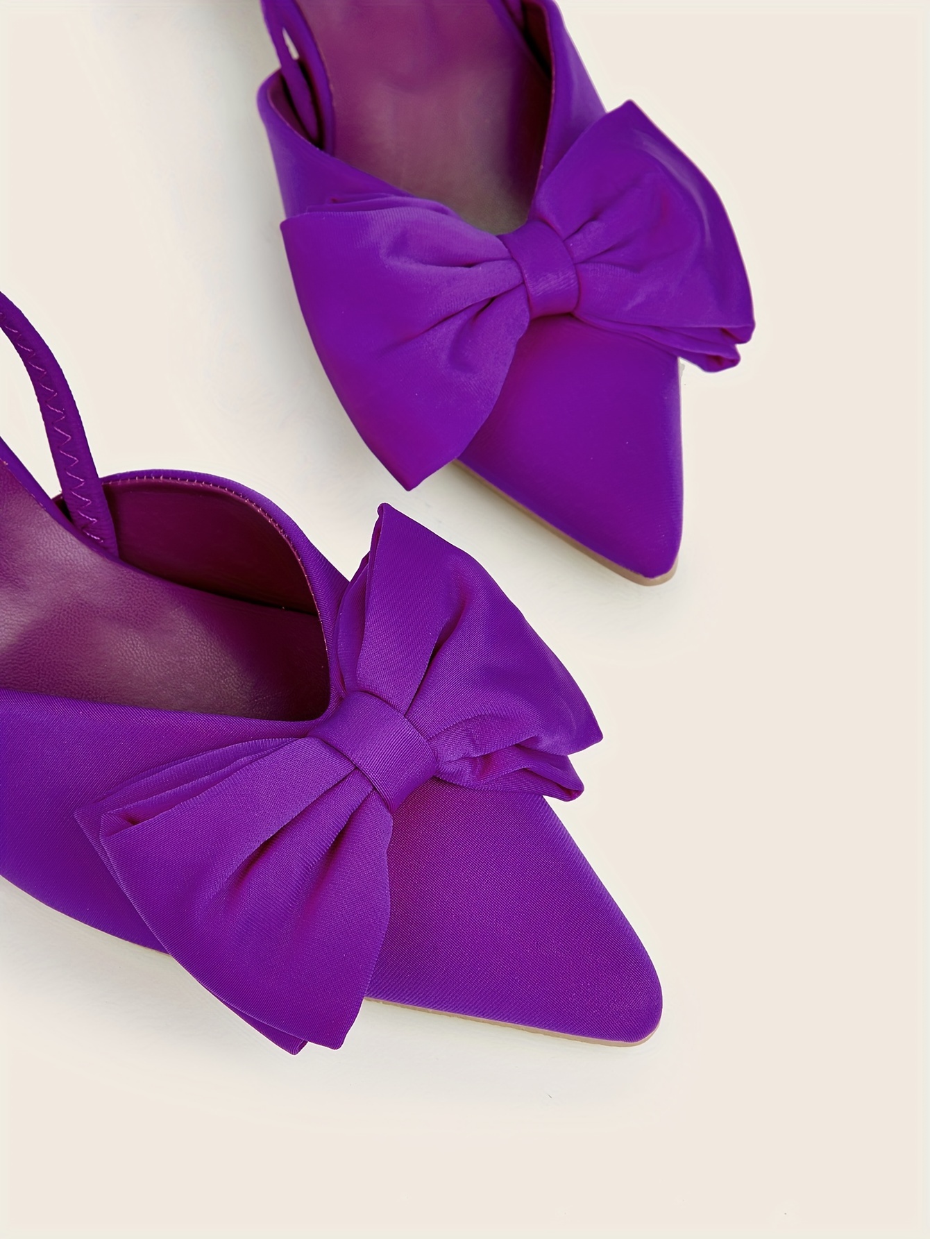 Bowknot Kitten Heels Women s Solid Color Pointed Toe - Temu Canada