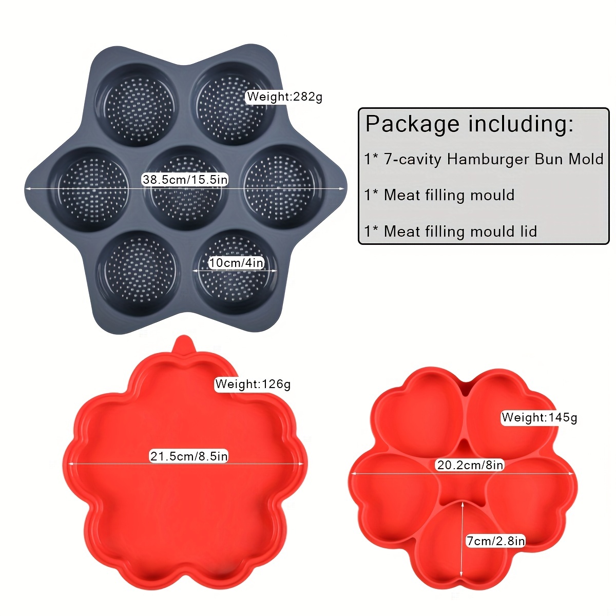 1pcs,Silicone Hamburger Bun Mold 7 cavity loaf pan Non Stick Baking  Pannon-stick pan easy to release household silicone food baking New Baking  tool