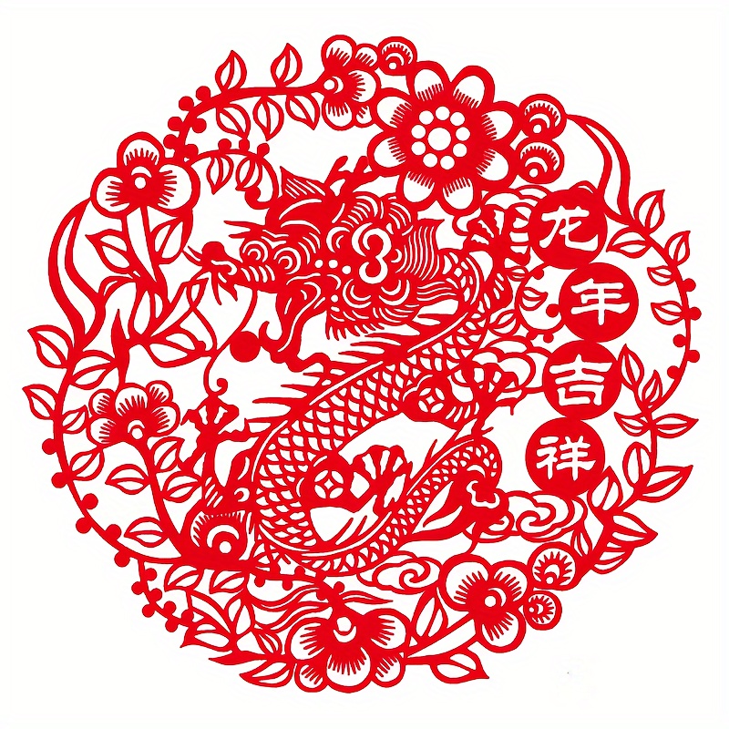 2024 Chinese New Year Window Flower Fu Character Cut Paper - Temu