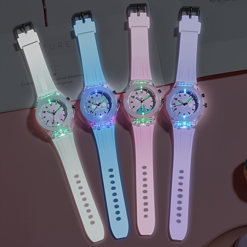 Reloj Silicona Luminoso Lindo Niña (reloj + Pulsera) - Temu