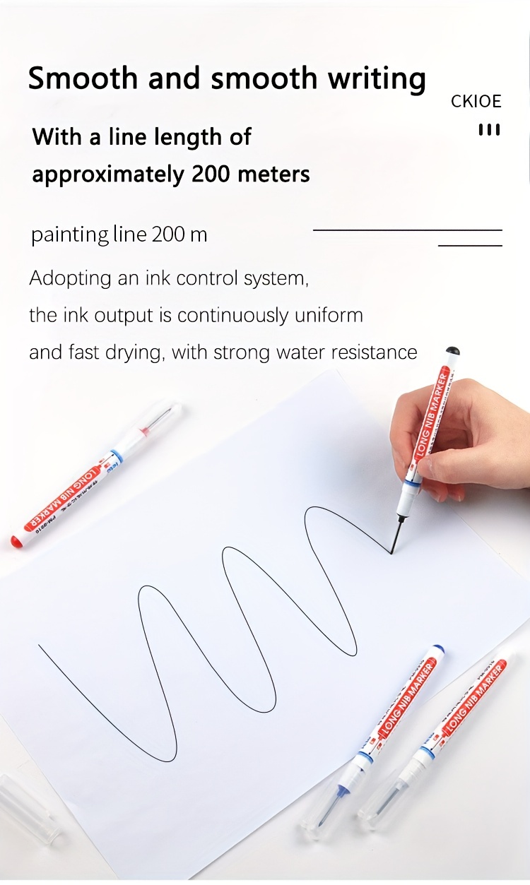 6Pcs 20mm Deep Hole Long Nib Head Markers For Metal Perforating Pen  Waterproof