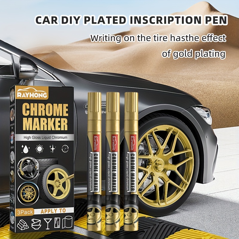 4pcs/set Tire Paint Pen Car Auto Rubber Tire Letter Pen Decorative Graffiti  Tracing Tire Modification Supplies Marker Pen