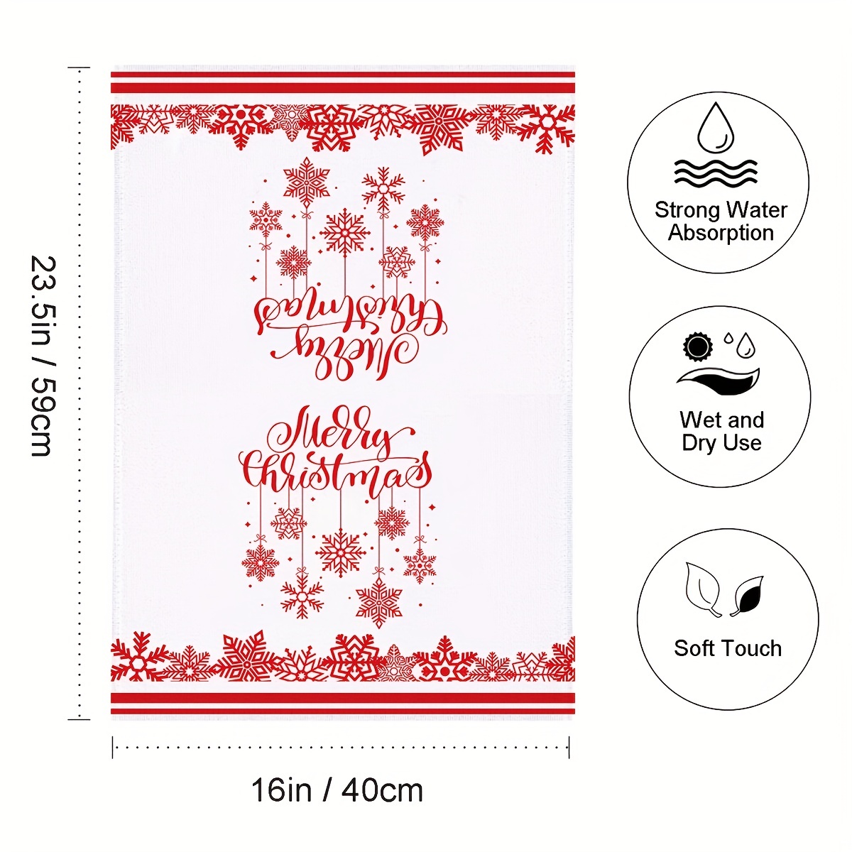 Hand Towels Christmas Theme Kitchen Towel Snowflake - Temu