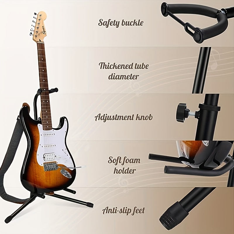 Support De Guitare Pliable, Support De Guitare Durable Pieds Antidérapants  Et Mousse Anti-collision - Instruments De Musique - Temu Canada