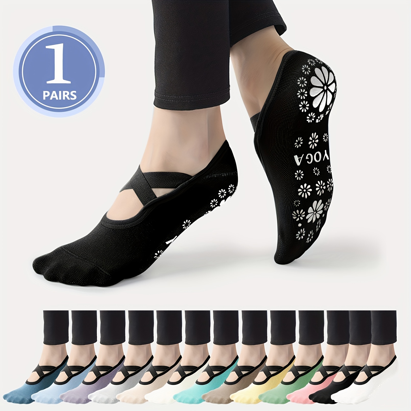 Yoga Socks Women Non slip Cross Strap Design Perfect Pilates - Temu