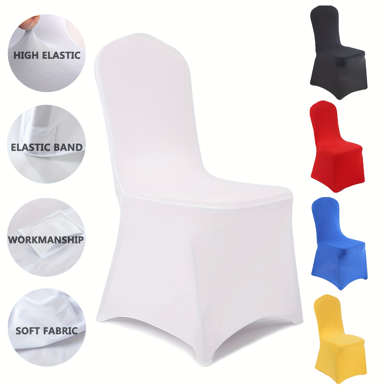  AZON Black 10PCS Stretch Folding Spandex Chair Covers for  Banquets, Weddings, Party and Celebration : Home & Kitchen