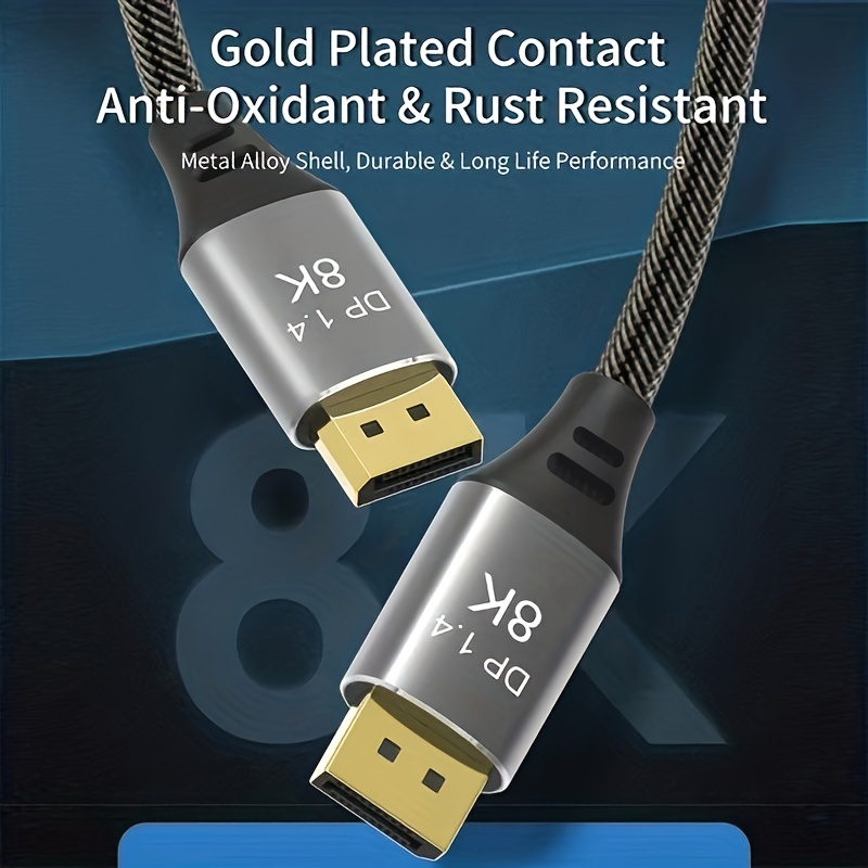 UGREEN VESA Certified 8K DisplayPort Cable 10FT, DP 1.4 Cable Displayport  to Displayport Cable Support 8K@60Hz, 4K@240Hz, FreeSync, G-Sync, HDR