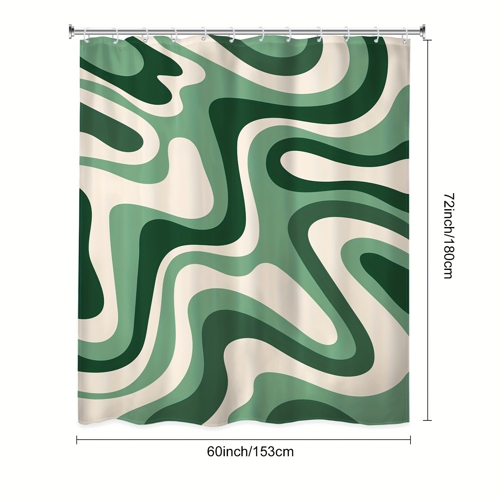 Aesthetic 70S Abstract Wavy Swirl Contour Mat and Toilet Lid Cover Sets,  Cute Sage Green Shower Mats Bath Rug, Aesthetic Retro Boho Minimal Bathroom