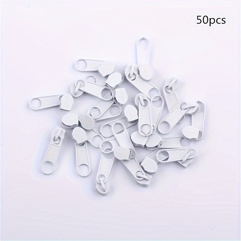 Image of 50pcs Colorful Zipper Pulls For Home Textiles, Apparel, And Bags - Painted Metal Long Bar Zipper Heads - Home Sewing Tool Accessories