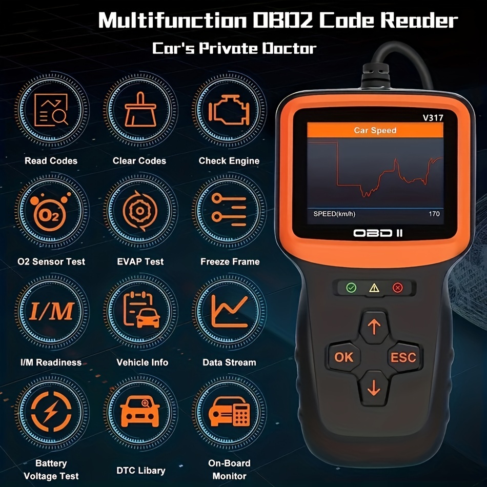 Check Engine DTC OBD2 Diagnostic Tool Automotive Code Reader
