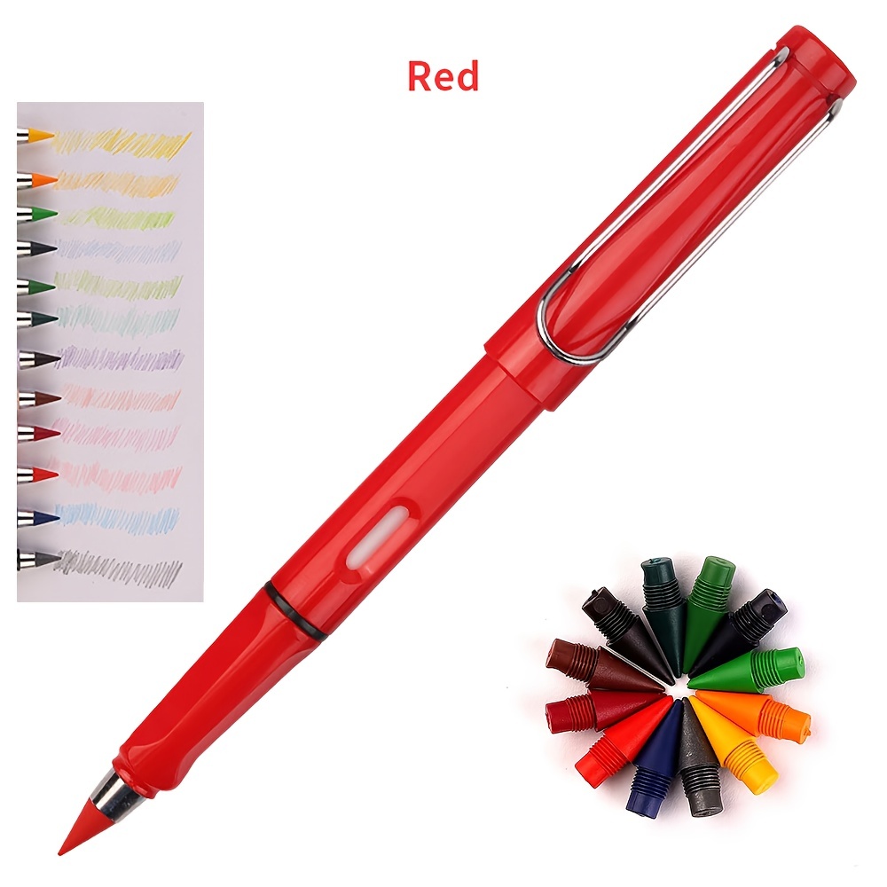 12-in-1 Infinite Pencil Set with Colorful Pen Tips