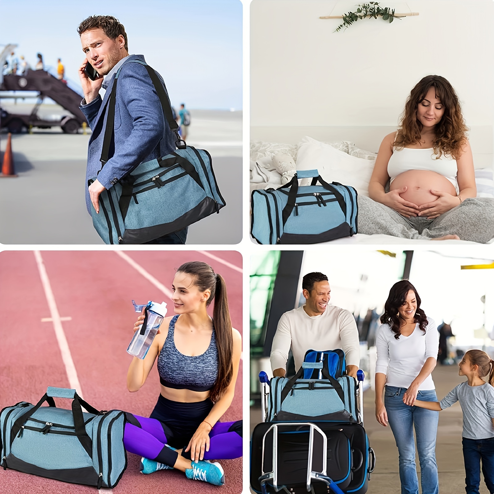 Men Women Gym Bag Travel Carry on Backpack Weekender Overnight