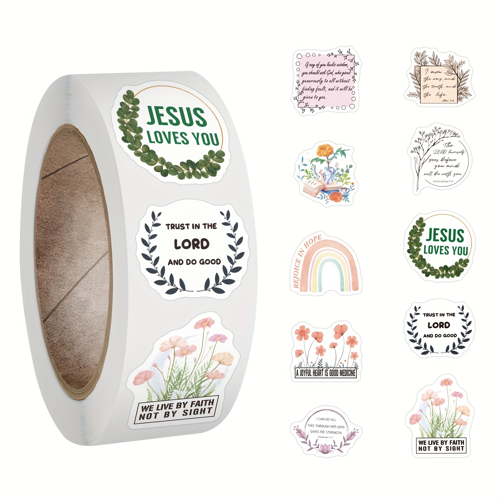  Church Christian Stickers 1in for Scrapbooking, Arts