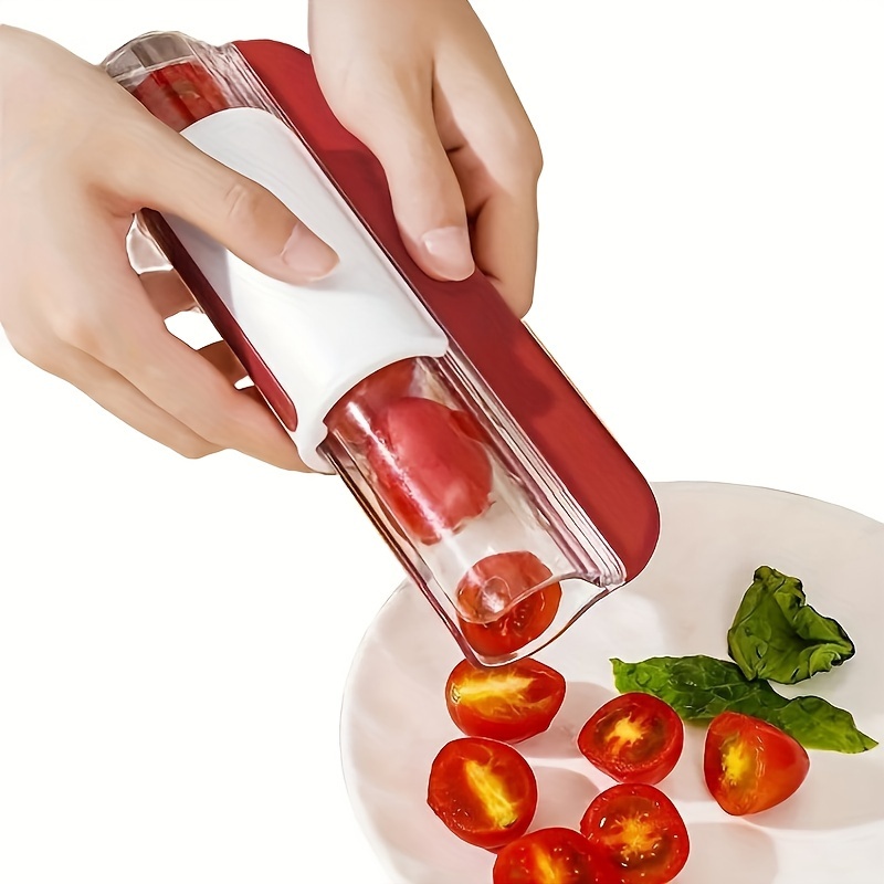 Cherry Tomato Grape Slicer Fruit Vegetable Salad Manual Slicer Fruit and  Vegetable Tool Kitchen Gadget, Progressive Zip Slicer