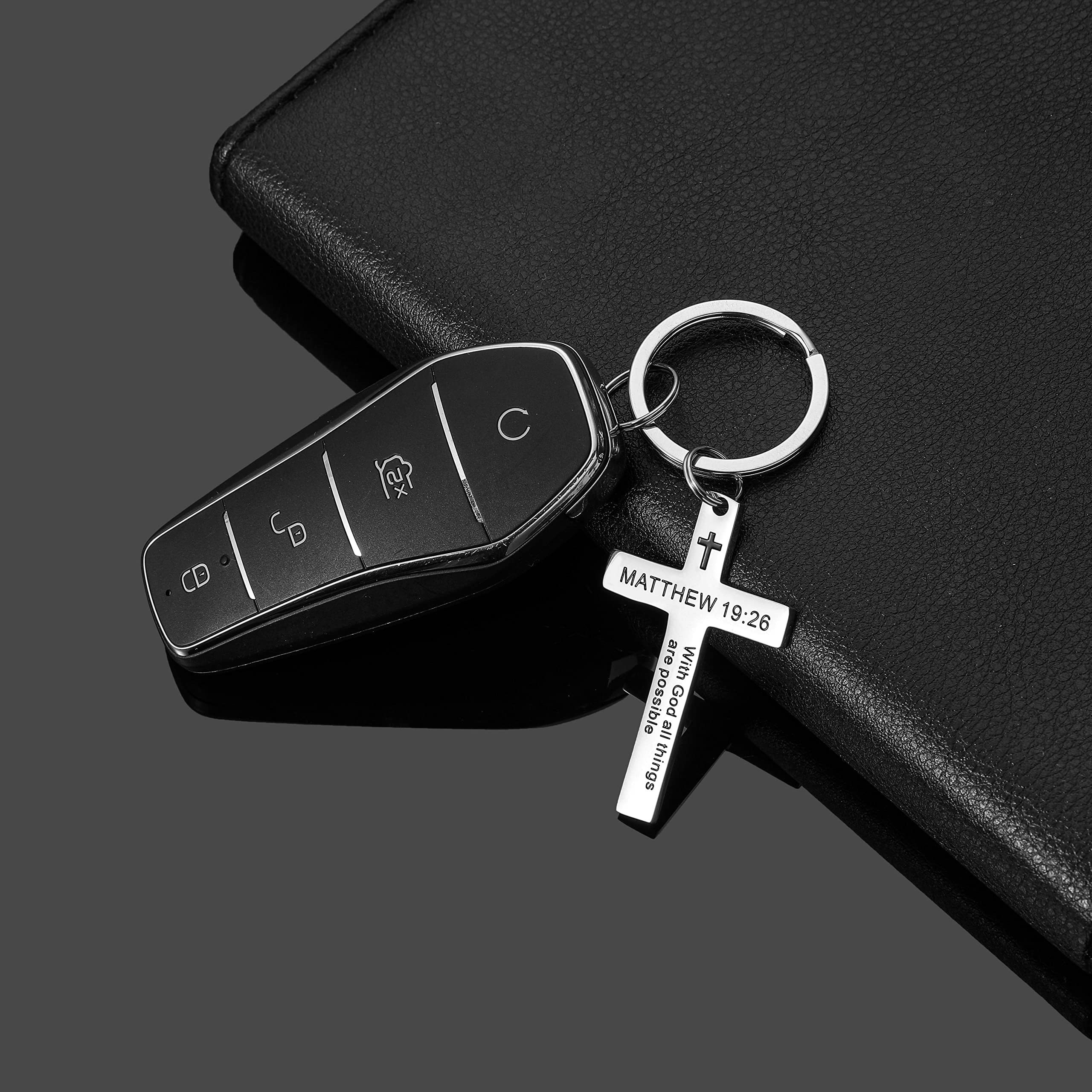 Cross Bible Verse Keychain Metal Key Ring Purse Bag Backpack - Temu