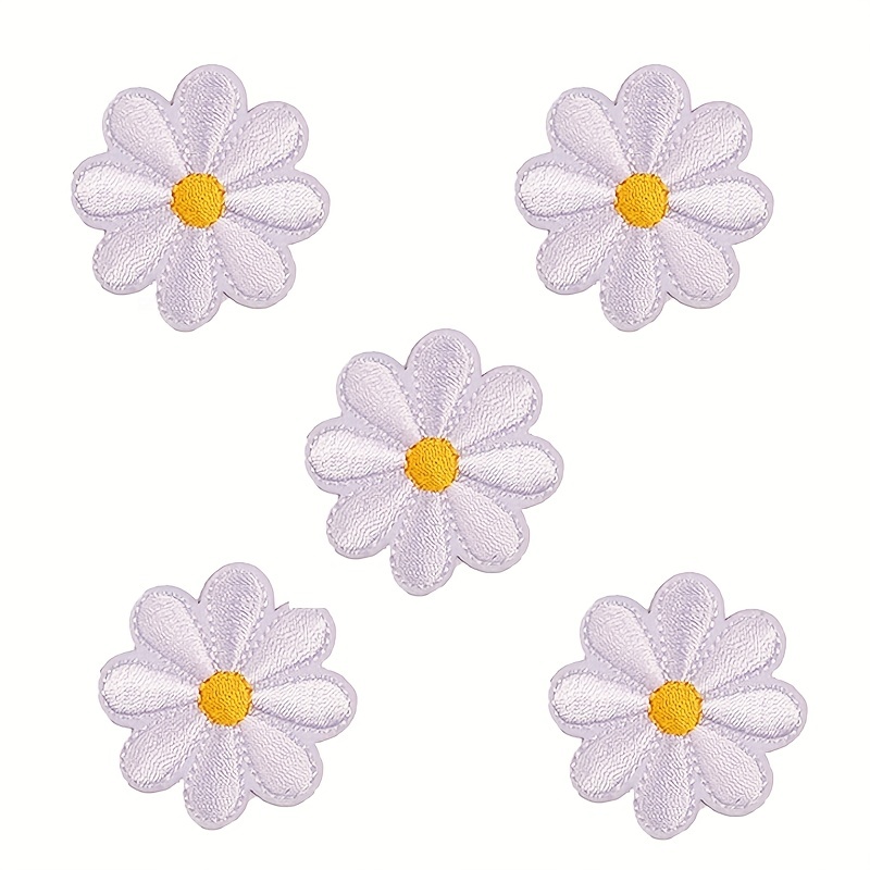 Pink Blue Flower Patch Iron on Applique Floral Patch for Clothes Fabric Iron  to Stick DIY