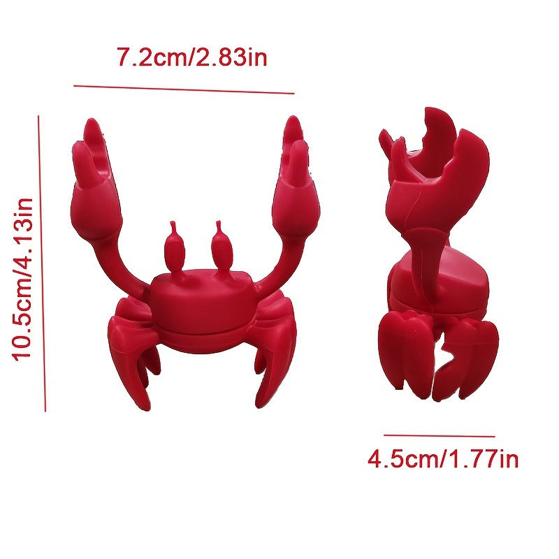 1pc Red Silicone Crab-shaped Spoon Holder, Creative Anti-slip Spoon Rest  For Kitchen Stove Organizer