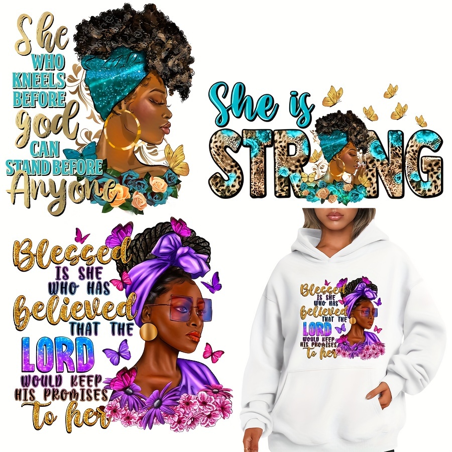 Fashion Women Clothing Heat Transfer Stickers Black Women - Temu