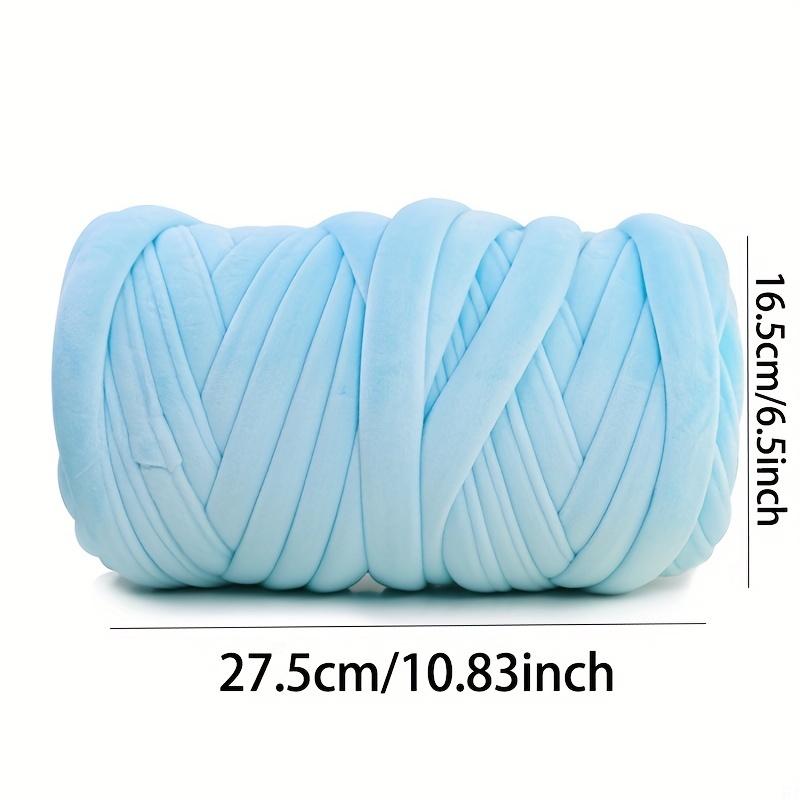 Thick Chunky Yarn Knitting Bulky Giant Wool Yarn Hand Knit Yarn Filling for Crocheting Pet Bed Throw Blanket Craft , Light Green
