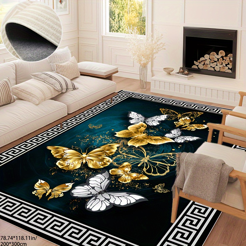 

Office Carpet Meeting Room Home Carpet European Simple Grid Lace Butterfly Pattern Soft Washable Area Carpet Office Meeting Room Living Room Bedroom Carpet Non-slip Waterproof Absorption Durable