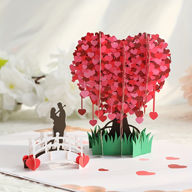 Valentine's Day Love Greeting Card Creative 3d Three - Temu