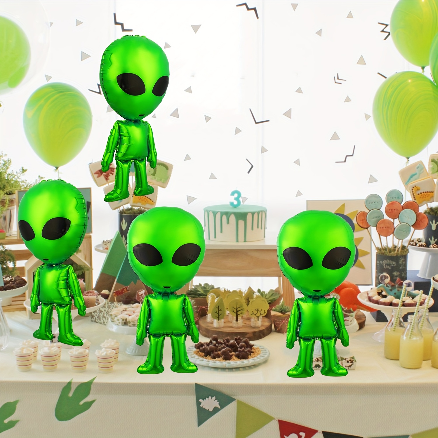 6 Uds, Globo Inflable Alienígena De 31,5 Pulgadas Accesorios Alienígenas  Espacio Alienígena Suministros De Fiesta De Cumpleaños Decoración De Fiesta  D