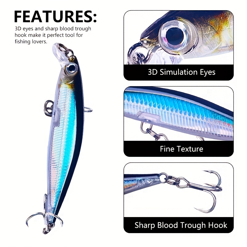 Long Casting Minnow Fishing Lure Treble Hooks Perfect - Temu Canada