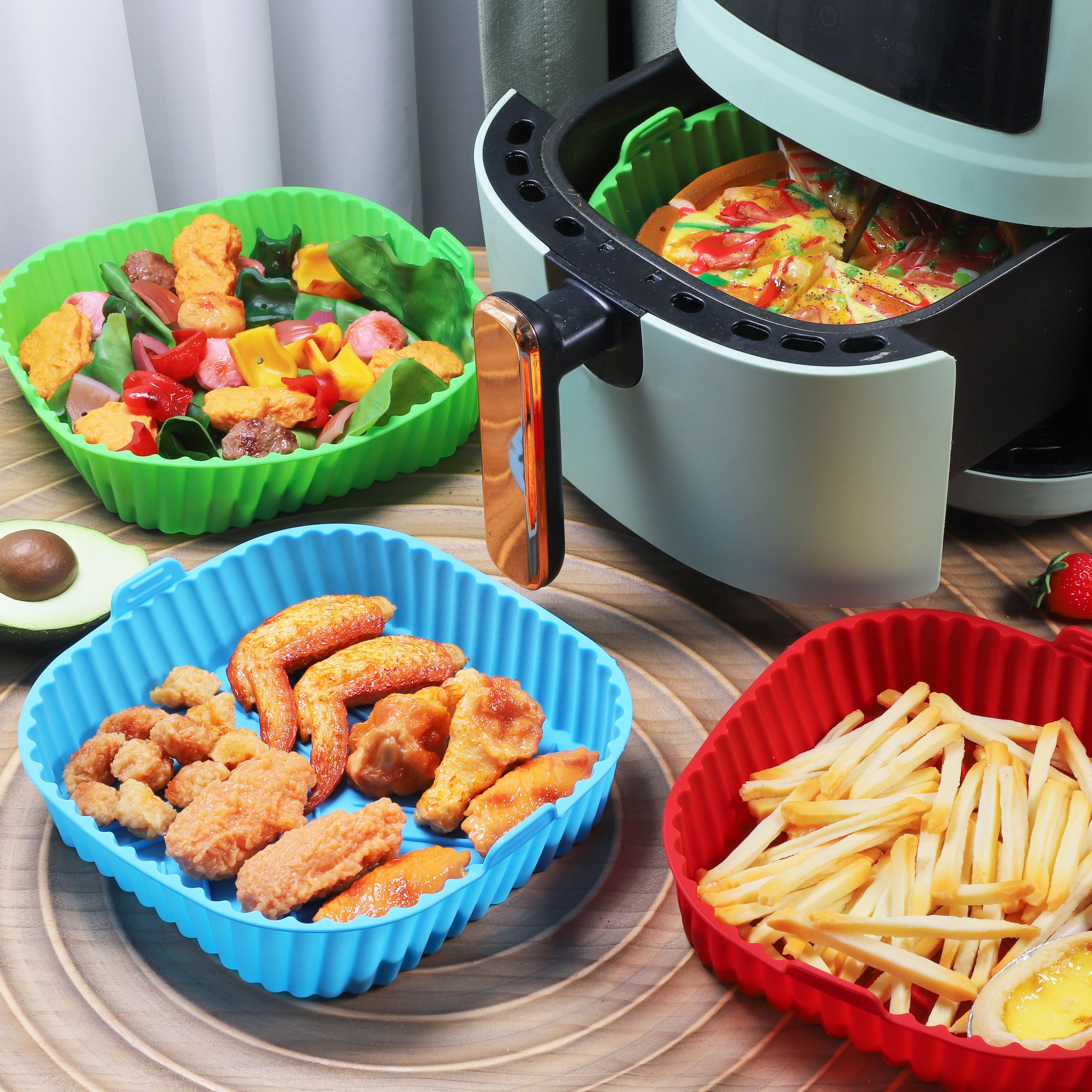 Air Fryer Silicone Pot, Reusable Air Fryer Liners, Silicone Air Fryer Basket,  Food Safe Air Fryer Accessories - Temu