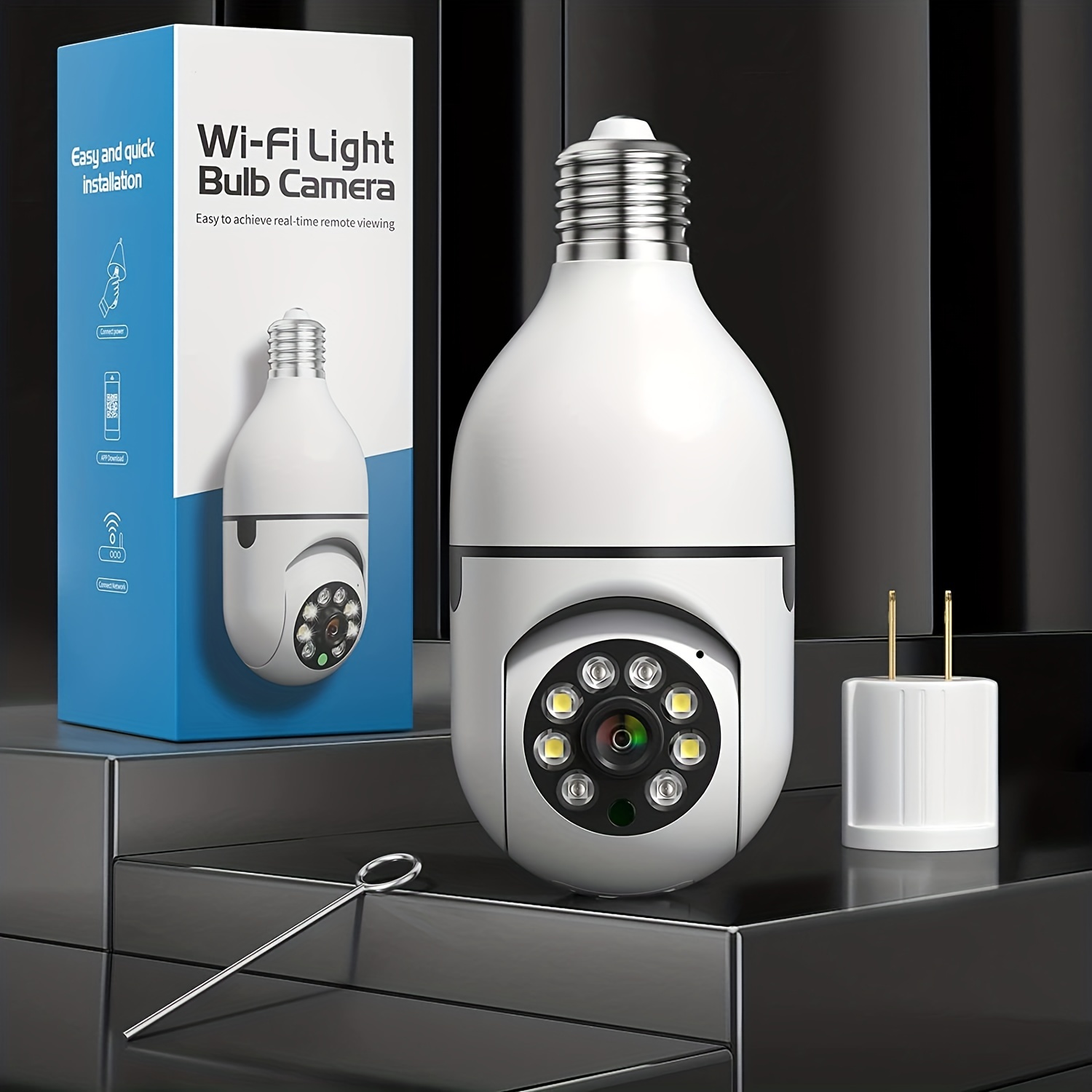 Wi-Fi Smart Camera, Wireless WiFi Light Bulb Camera 360°Panoramic  Surveillance Cam, 2.4GHz 1080P Indoor And Outdoor Security Camera With  Motion Detect