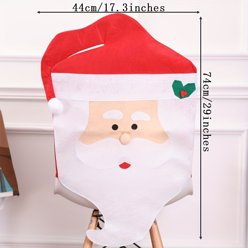 Santa claus red hat chair hot sale back covers