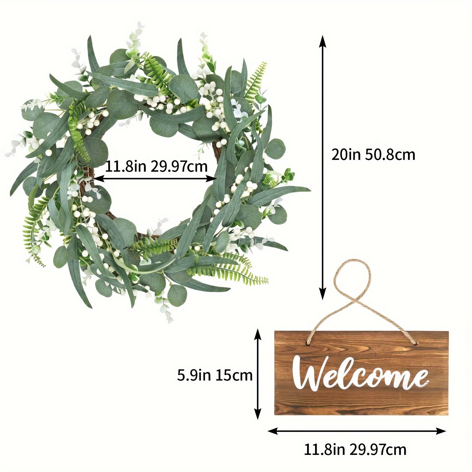 20 Summer wreath for front door outside spring- welcome sign