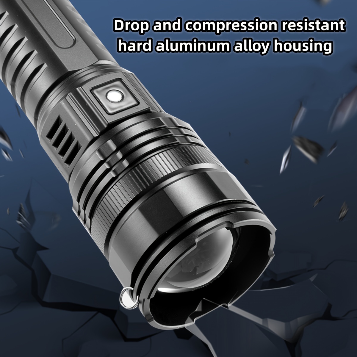 Linterna táctica superpotente XHP50.2 de 10000 lúmenes, linterna recargable  de murciélago telescópico de autodefensa, lámpara Led XHP50 impermeable