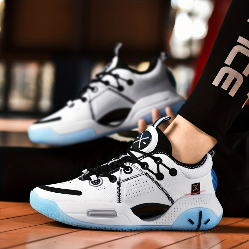 Mens Basketball Shoes Comfy Breathable Non Slip Shock Absorbing