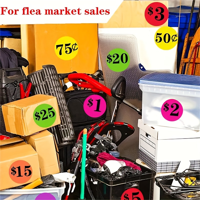 Garage Sale Price Sticker Round Sticker Labels With Price - Temu