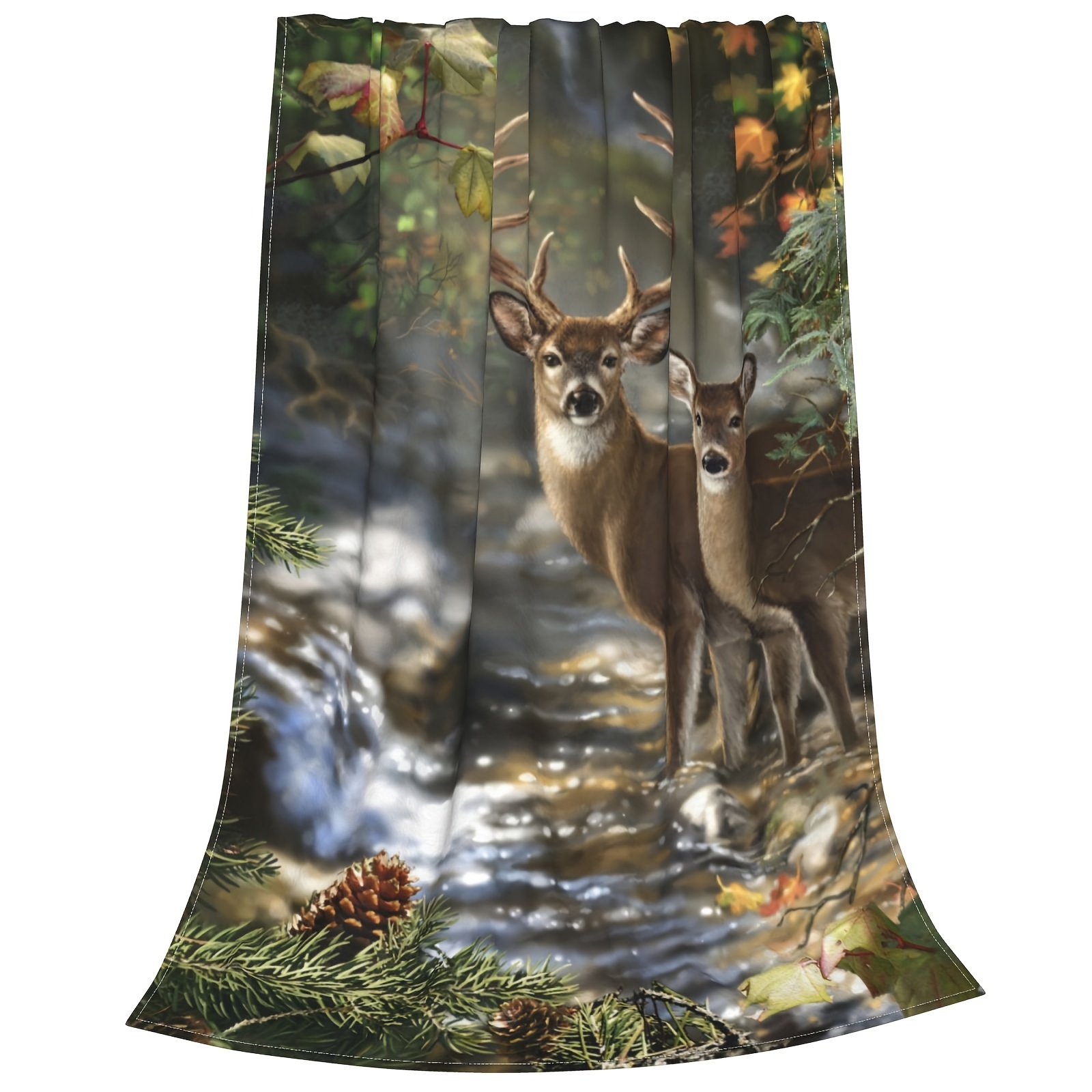 Super Soft Camo Deer Fleece Blanket Bed Queen Size Woodland - Temu Australia