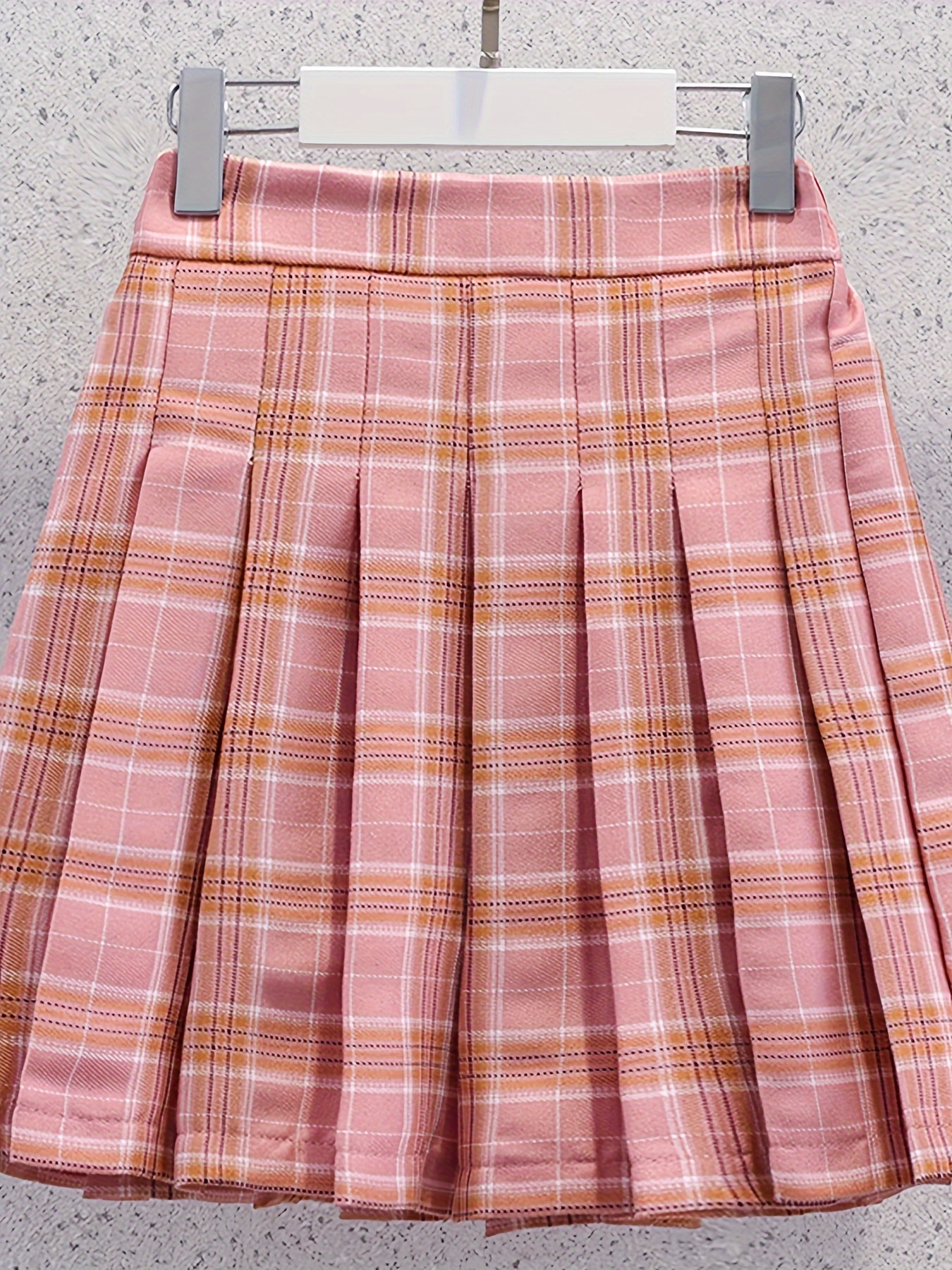 Preppy Style Girls Classic Plaid Pleated Skirt School Party - Temu