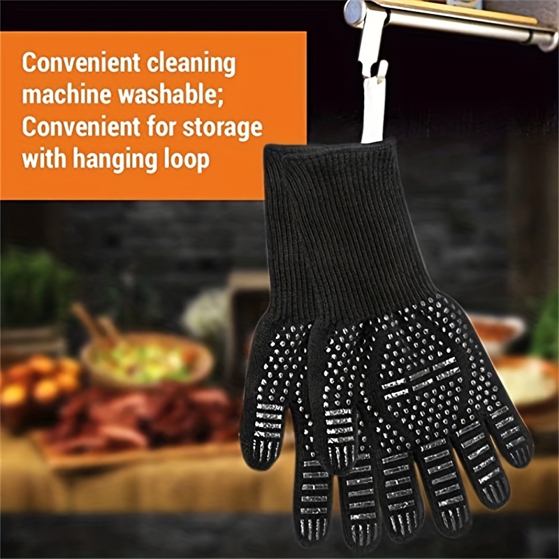 Cut-Resistant Grill Gloves Kitchen Safe Cooking Gloves For Men Oven Mitts  Smoker Barbecue Grilling L 