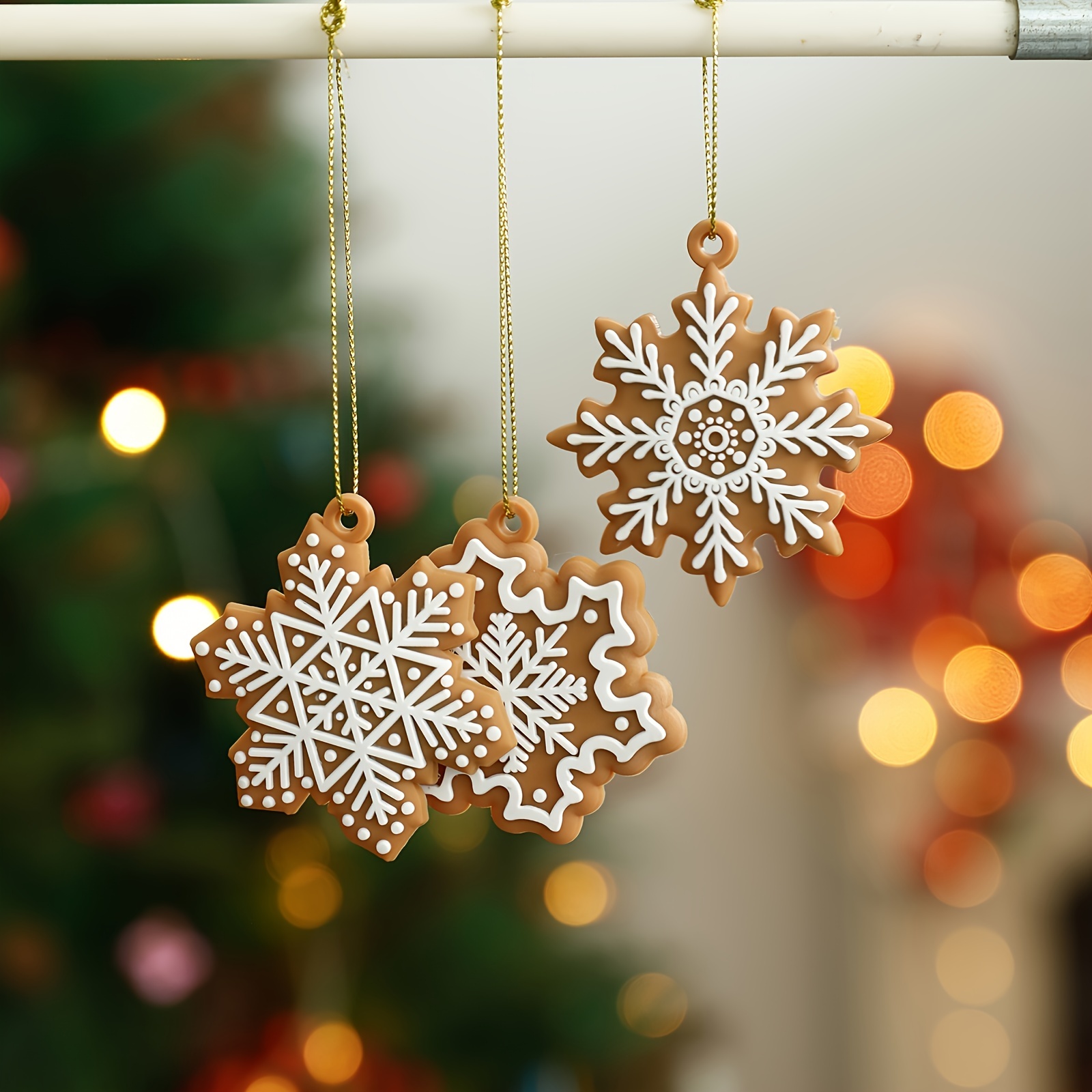 10pcs christmas decoration gingerbread man pendant christmas tree hanging decoration snowflake decoration scene decoration props christmas decor 2023 details 4