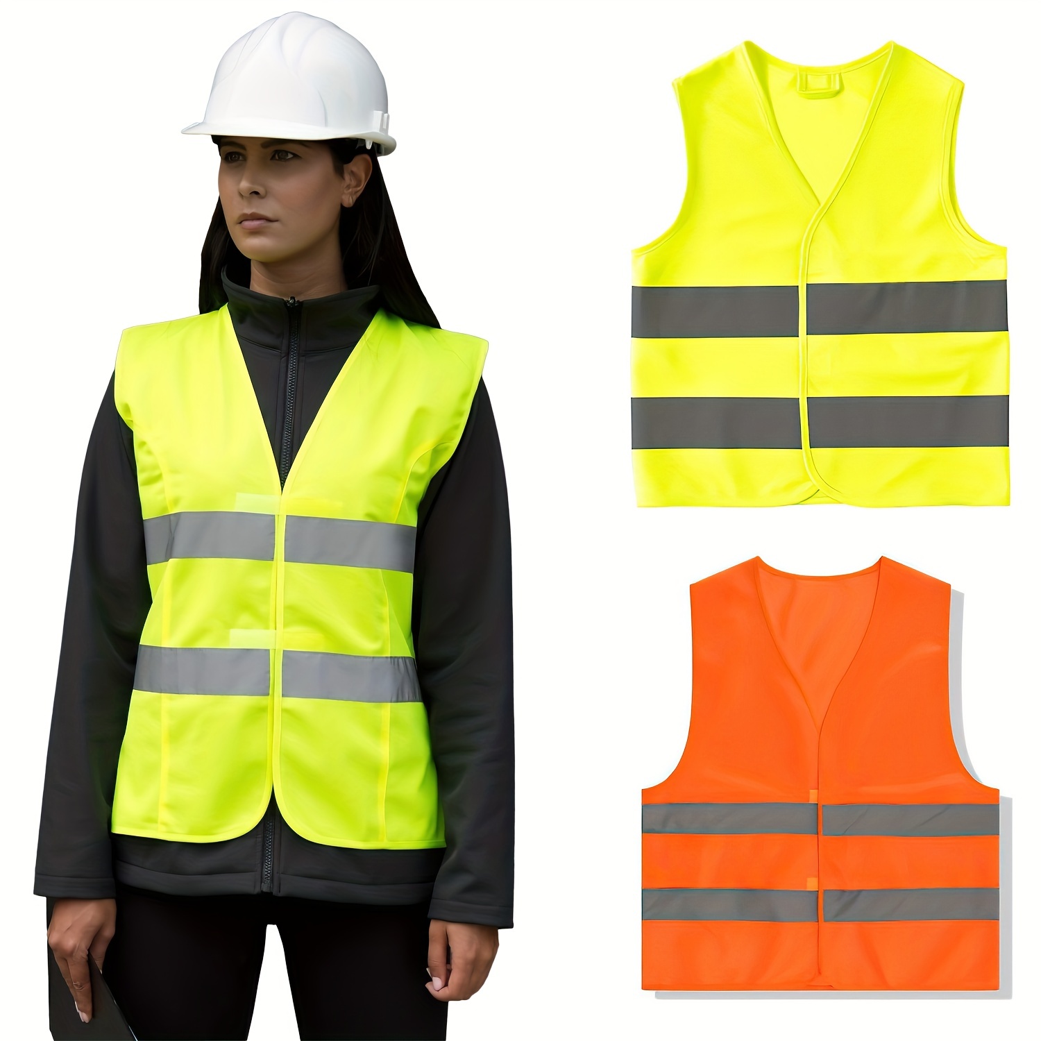sesafety Chaqueta reflectante de alta visibilidad para hombre, chaqueta  impermeable de seguridad de alta visibilidad para hombre, trabajo