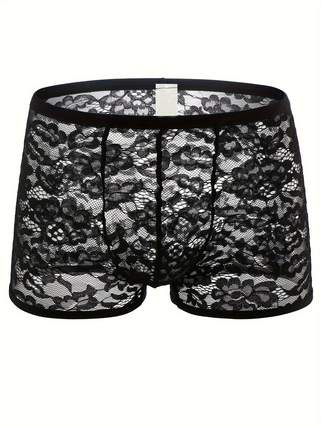Men's Sexy Slim Fit Lace Semi sheer Breathable Comfy Boxer - Temu