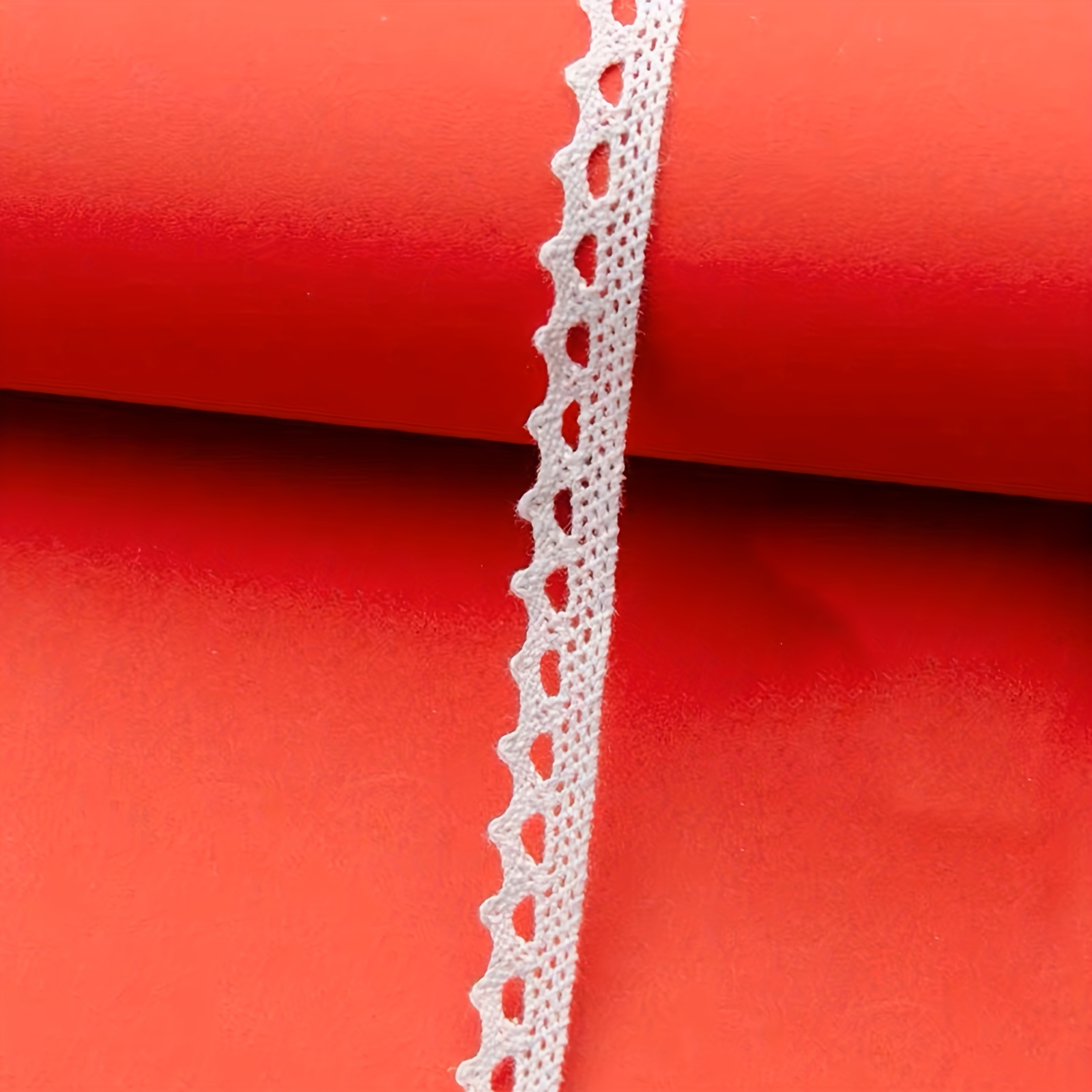 Red cotton on sale lace fabric