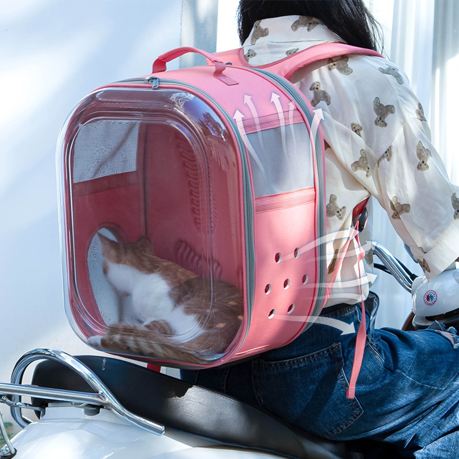cat backpack carriers foldable pet backpack carriers for cats puppy dogs and birds details 2