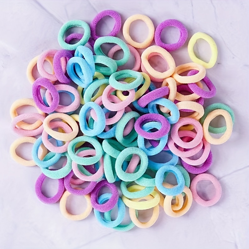 50/100pcs Elastic Hair Accessories For Girls Rubber Bands Candy  Fluorescence Black Colored Ring Ponytail Holder