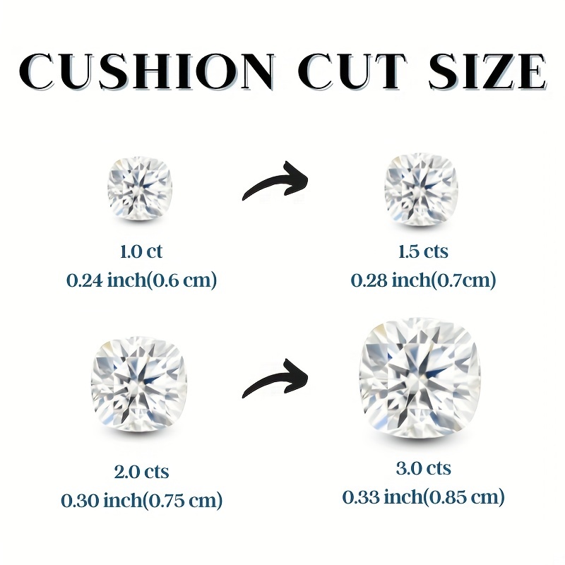 1/1.5/2/3CT クッション カット モアッサナイト ルース GRA 証明書付き