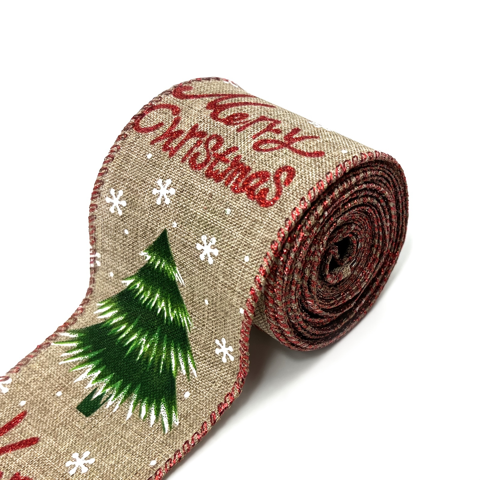 5 Yards Christmas Ribbon Wired Christmas Wired Ribbon - Temu