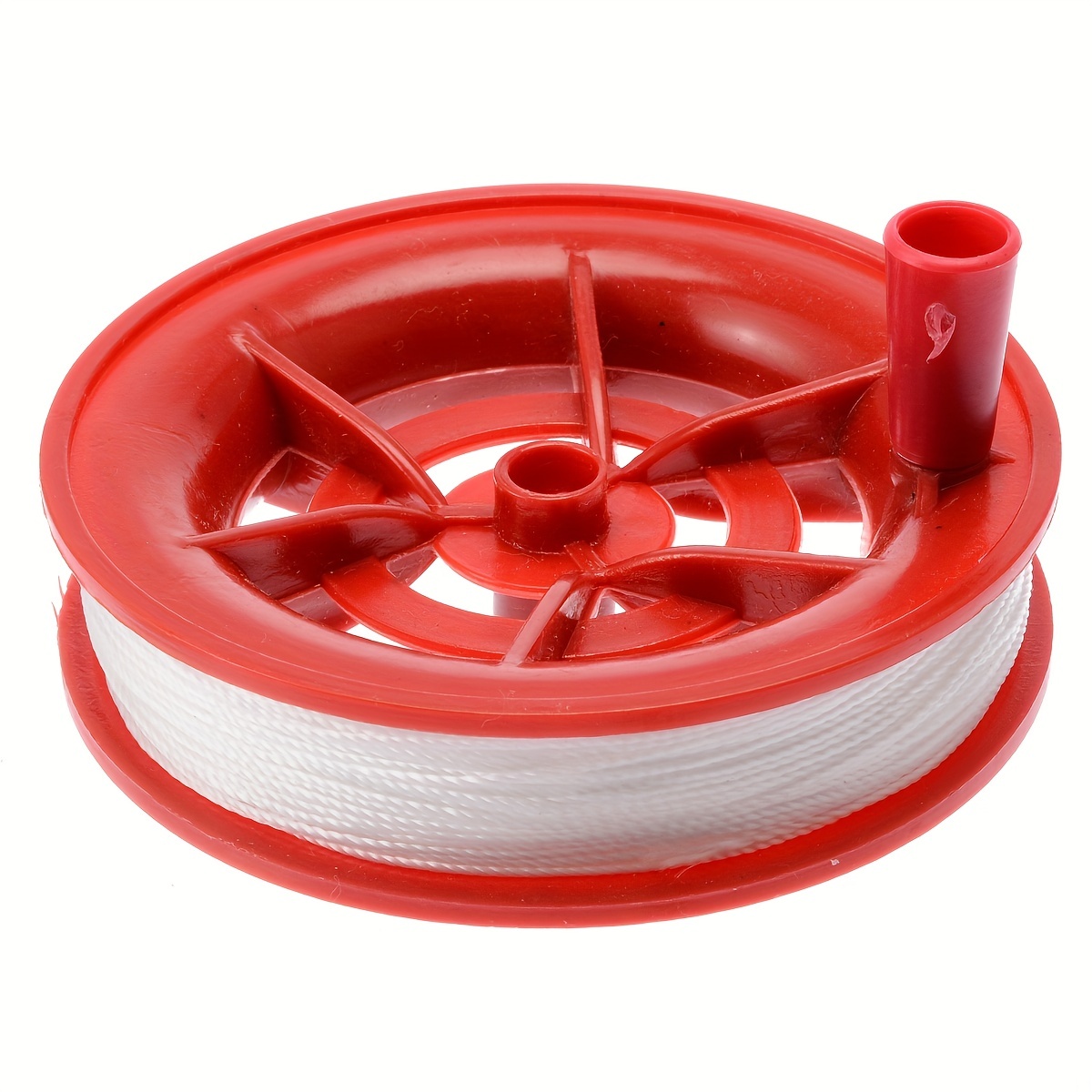3937.01inch Flying Kite White Line String With Plastic Reel Handle Winder  Grip Wheel, 4pcs