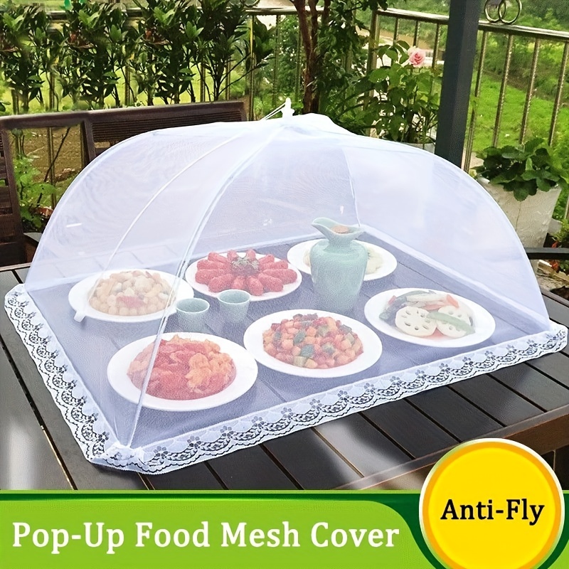 4pcs/set Plastic Food Cover, Modern Mesh Food Tent For Kitchen