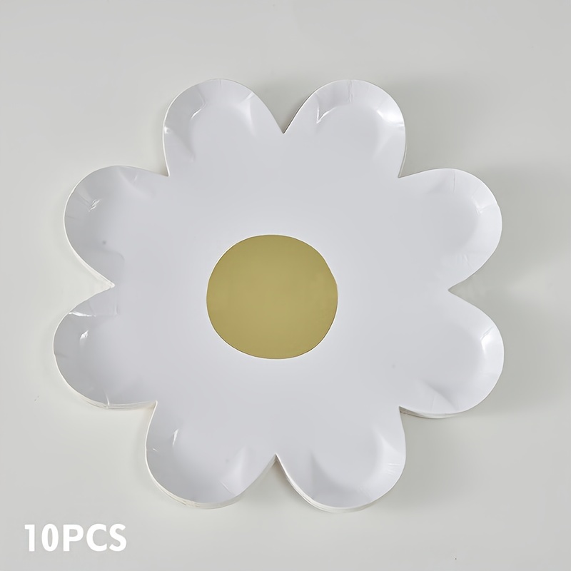 10PCS Assiettes Jetables En Forme De Fleur, Assiette Jetable De