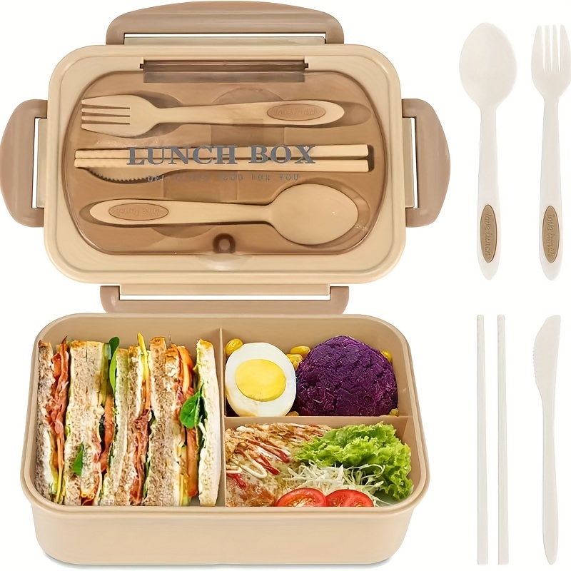 Multi-color Reusable Bento Box With Tableware, Square Microwave Bento Box,  Leak Proof Food Container, Outdoor Portable Bento Box, Suitable For  Teenagers And Office Workers In Schools, Cafeterias, Off Campus, Kitchen  Supplies 