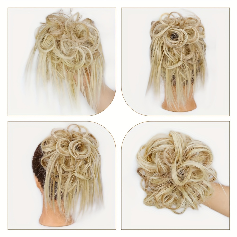 Synthetic Hair Scrunchies Extension Thick Updo Donut Hair Temu